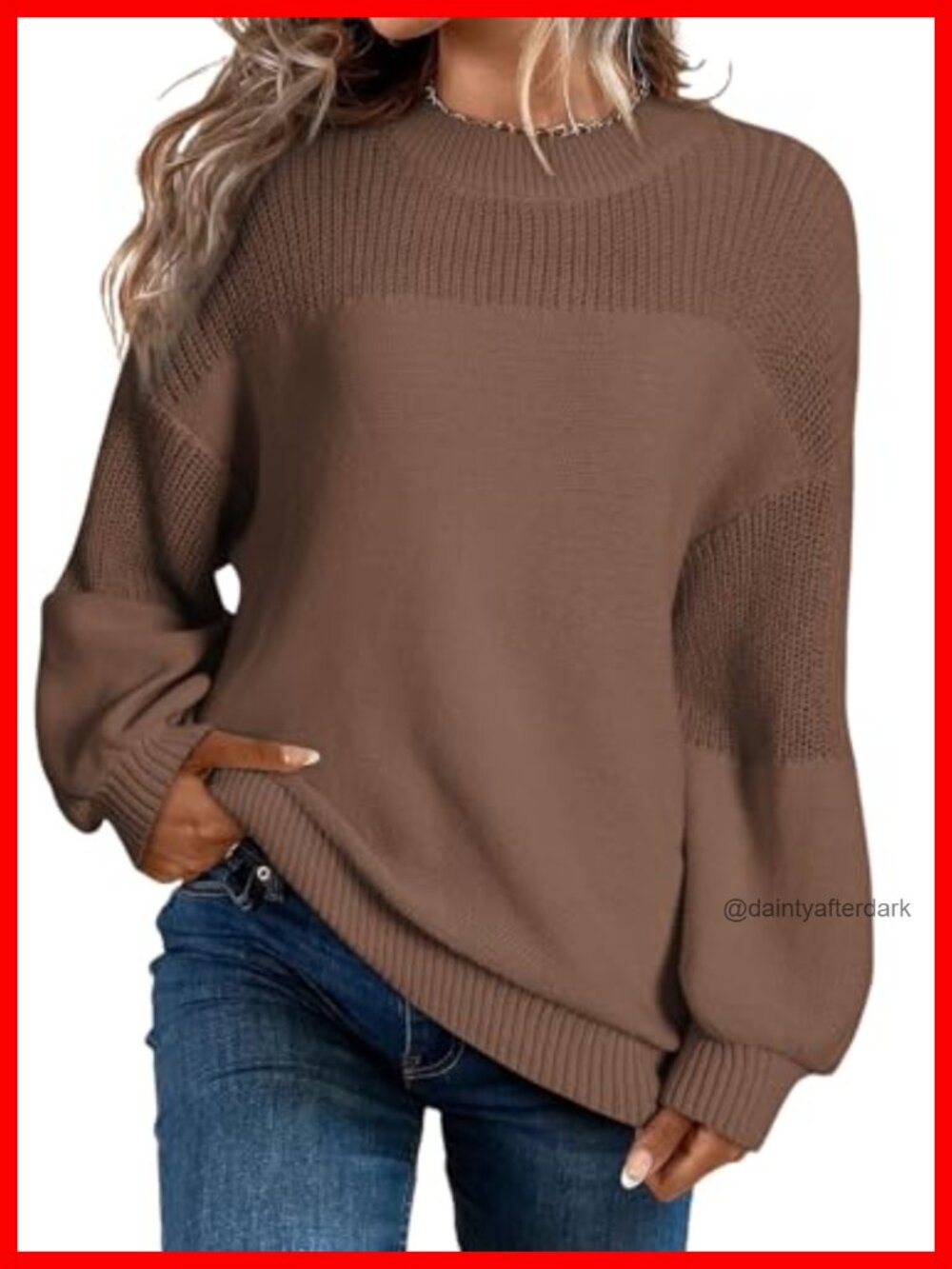 Dokotoo Oversized Long Sleeve Crewneck Pullover Sweater Loose Fit Knit